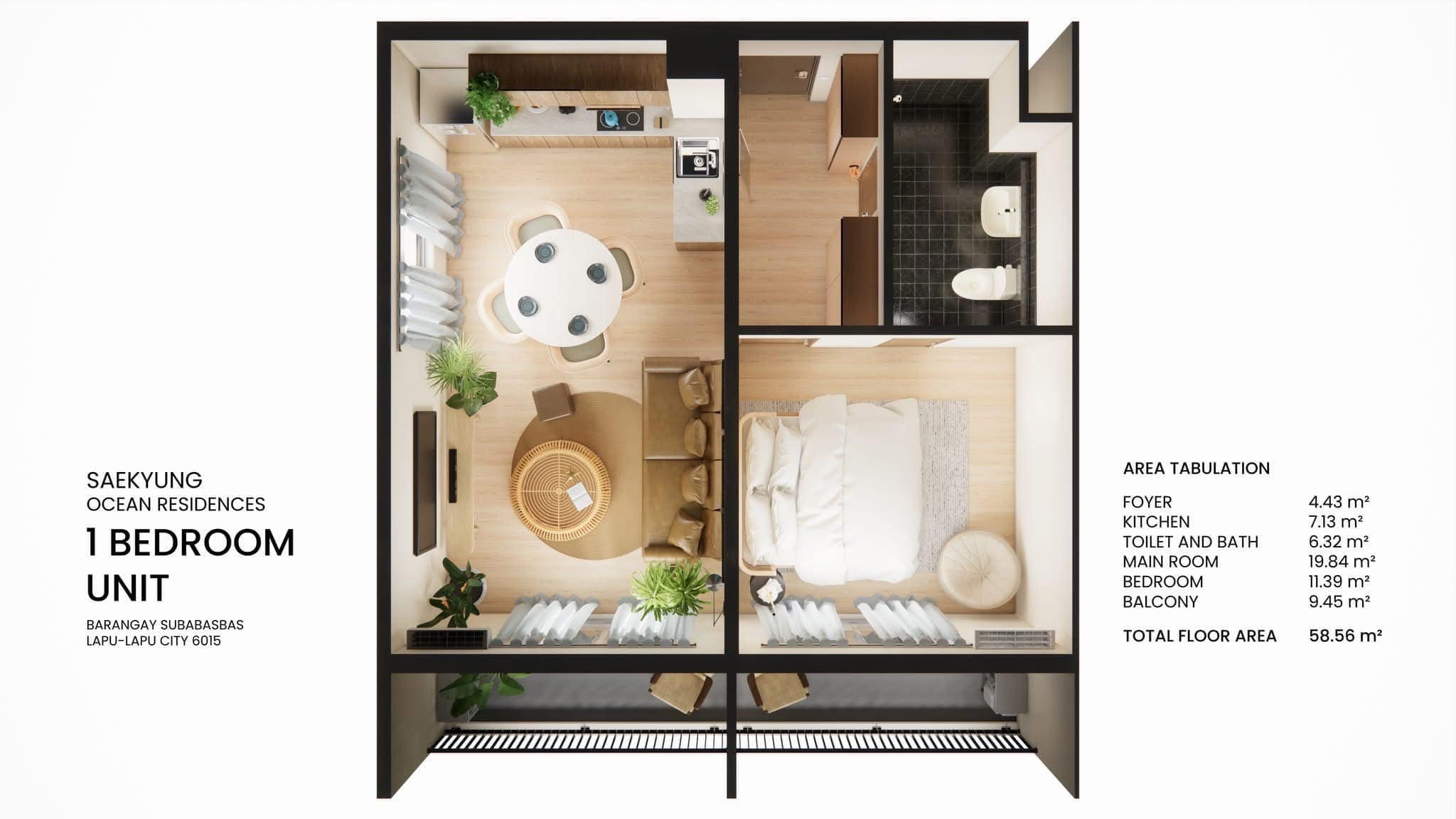 SAEKYUNG OCEAN RESIDenCES 1 bedroom floor plan