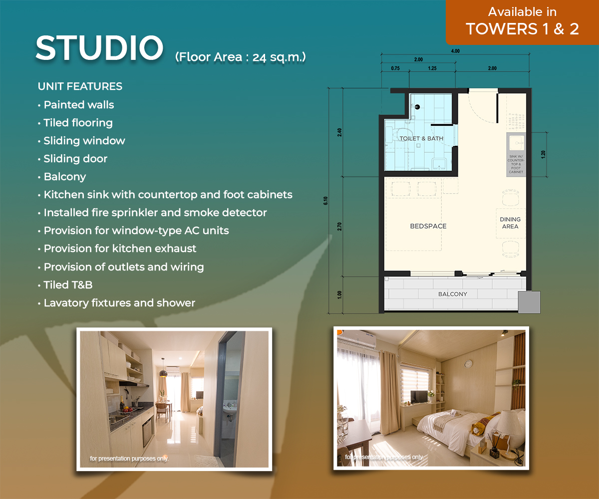 Palm Oasis Residences- studio lay out