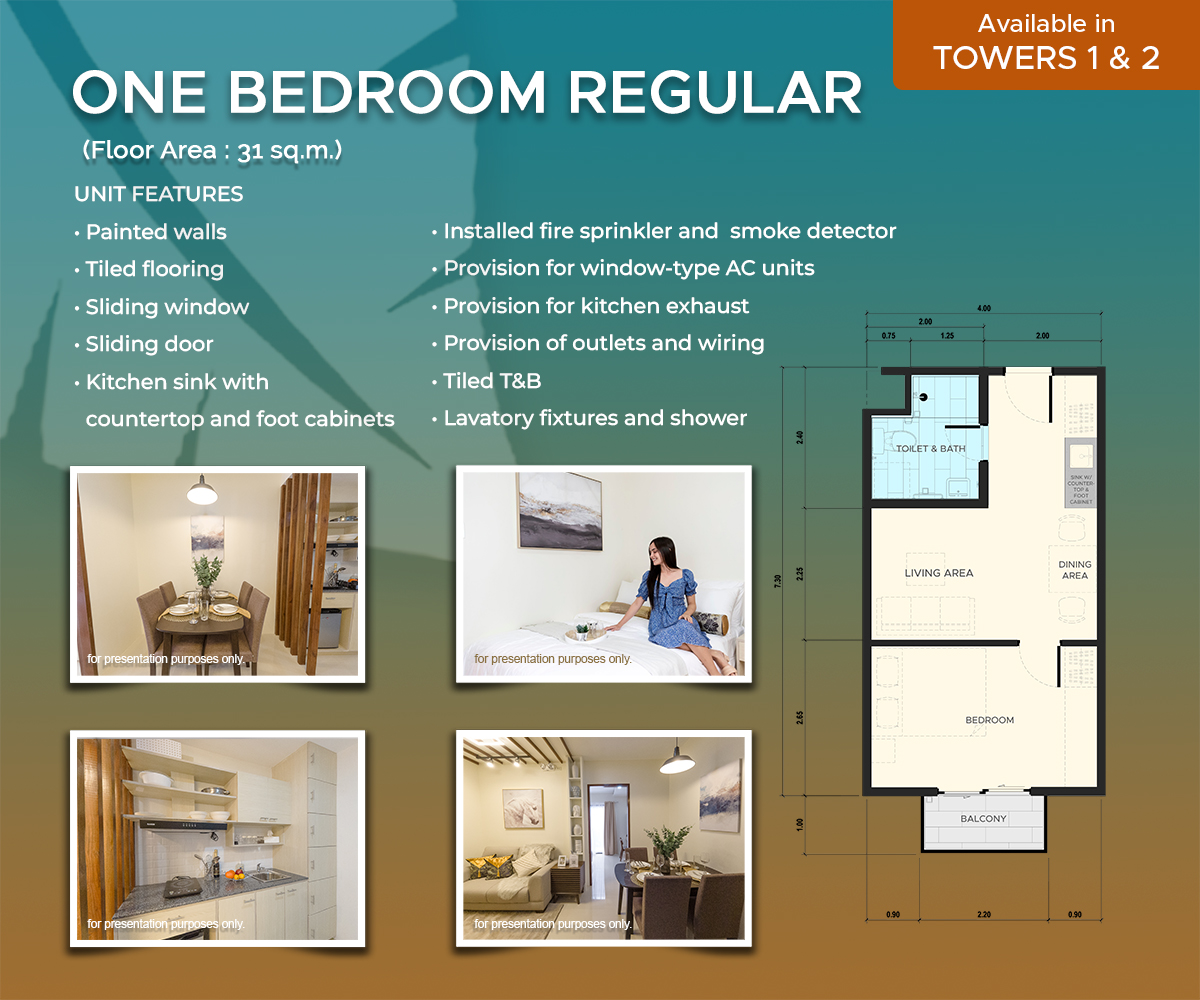 Palm Oasis Residences- 1bedroom Regular lay out