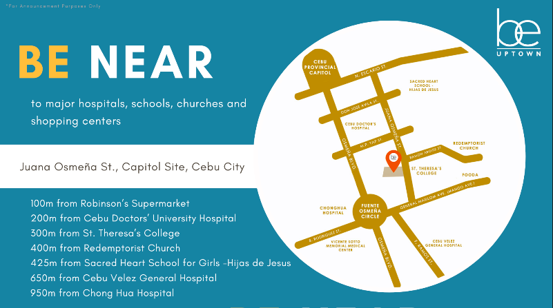 BE Uptown Park Cebu- map